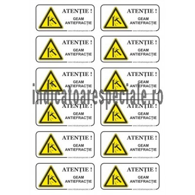 ATENTIE ! GEAM ANTIEFRACTIE