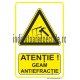 ATENTIE ! GEAM ANTIEFRACTIE