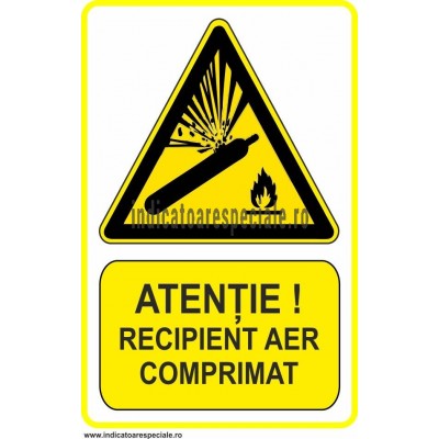 ATENTIE ! Recipient aer comprimat